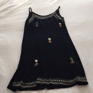Geeta Embroidered Black Flower Dress